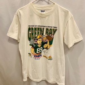 Vintage Green Bay Packers Road of Champions Mark Chmura 1998 Graphic Tee Size M